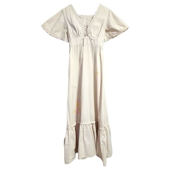 DALES CASUALS x VINTAGE 60s Hawaiian dress in cream cottagecore‎ boho - Picture 1 of 14